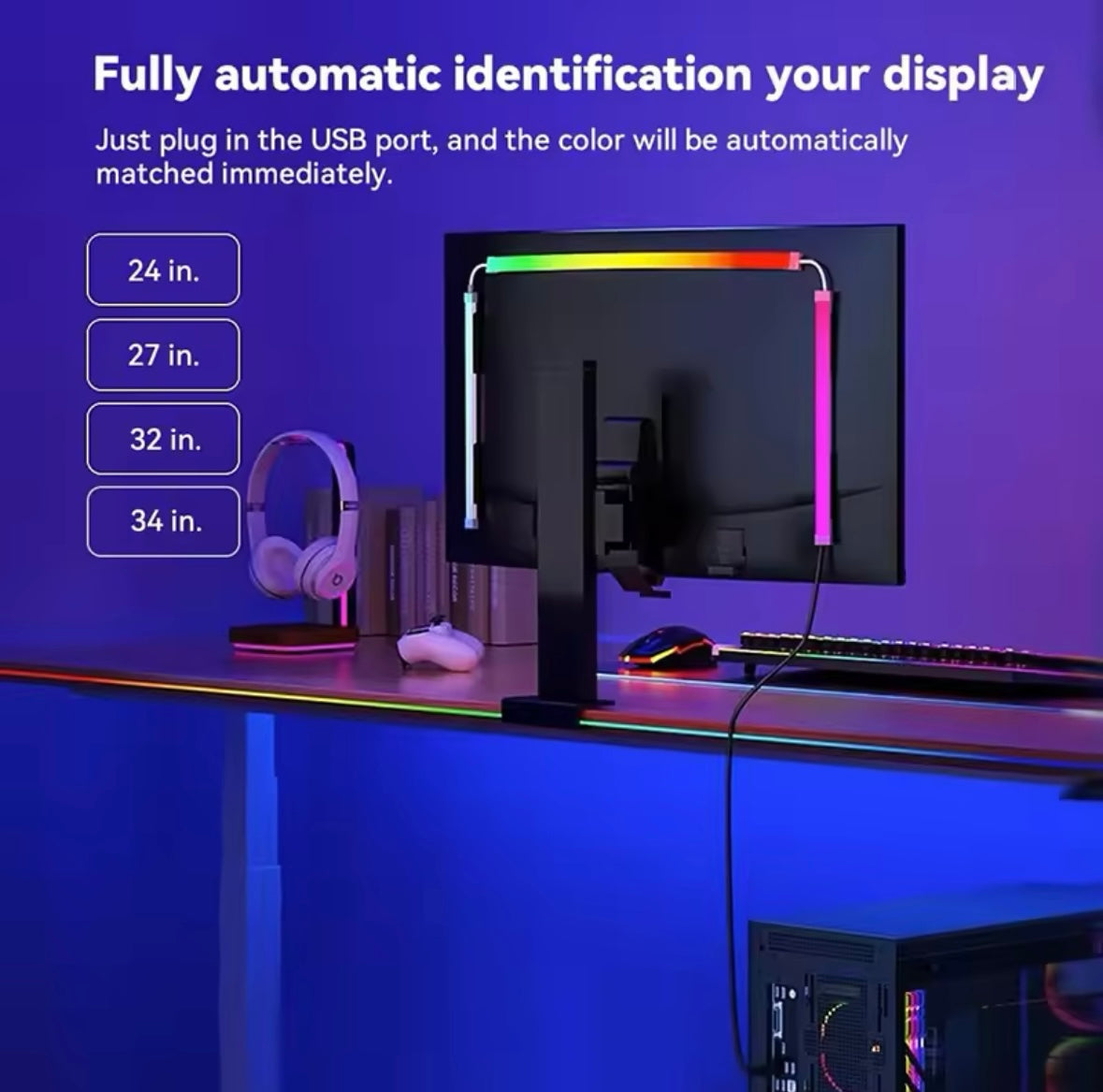 Computer Screen Synchronization Light Strip
Monitor Ambilight LED Lights Ambient Lighting PC
Backlight Pickup Light Game Room