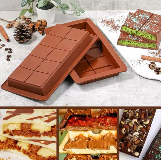 Chocolate Bar Mold Non-Stick Reusable Food
Grade Silicone Break Apart Chocolate Bar Mold for Dubai Chocolate Bar Pistachio