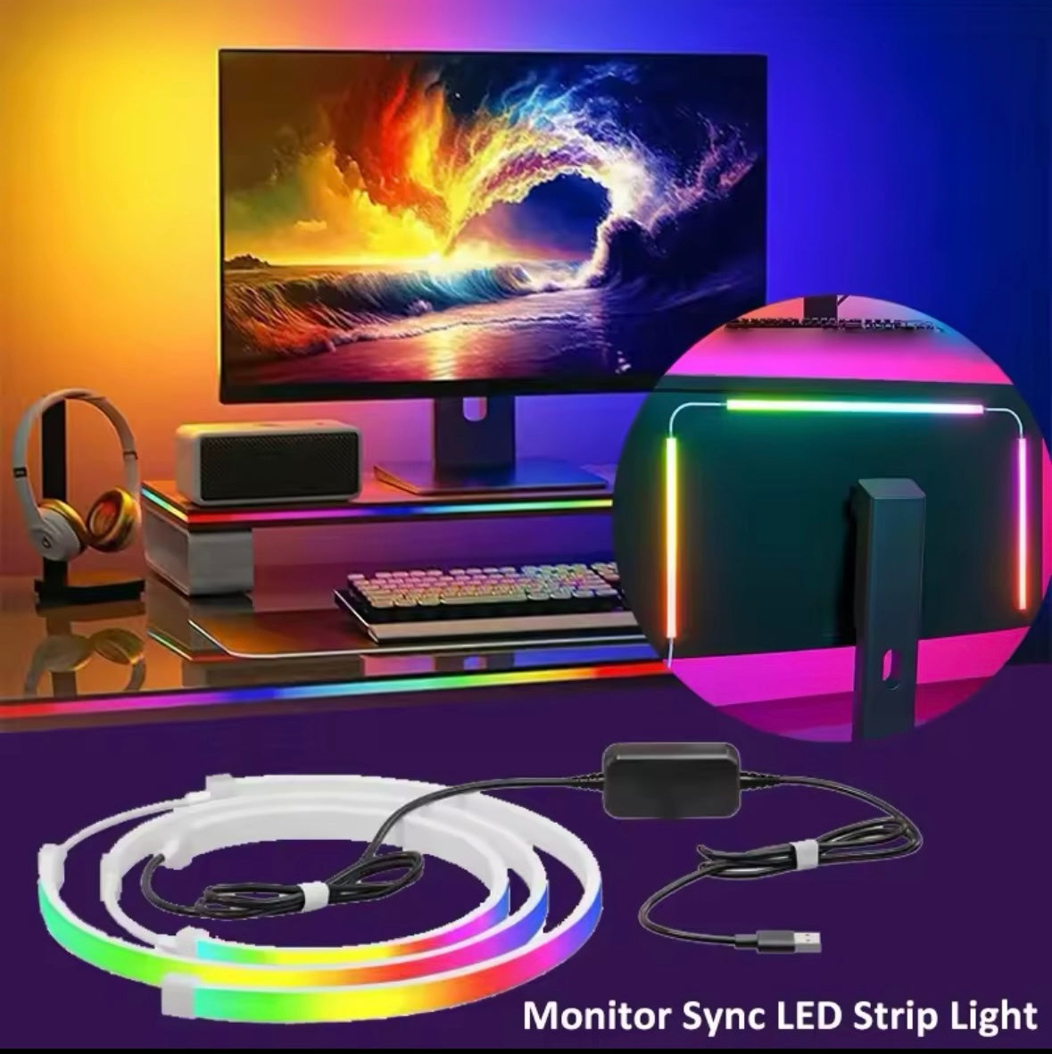 Computer Screen Synchronization Light Strip
Monitor Ambilight LED Lights Ambient Lighting PC
Backlight Pickup Light Game Room